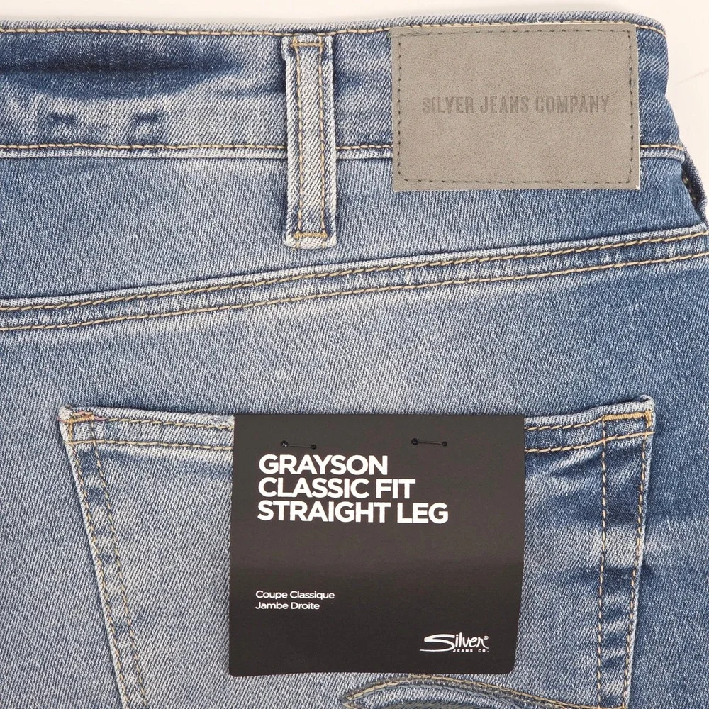 Silver Jeans Co Grayson‎ Straight Leg 38x32 Indigo Blue Max Flex Classic Fit
